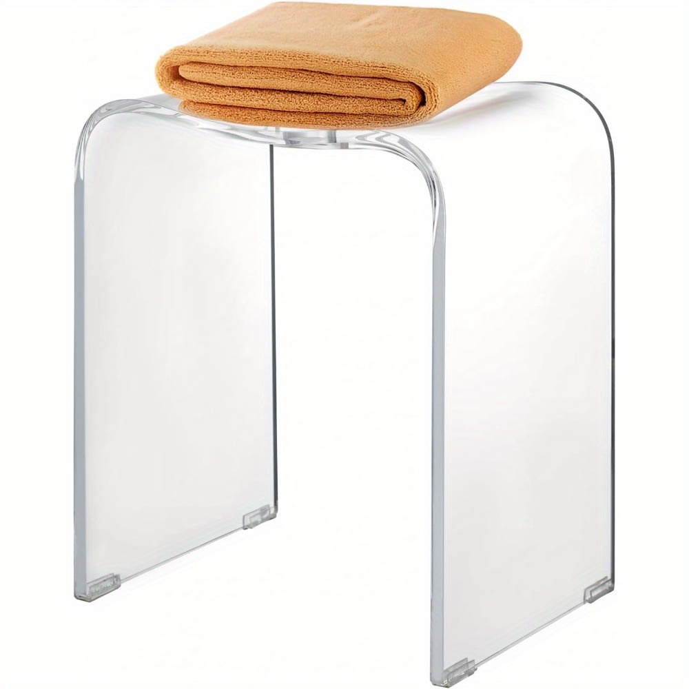 250 Heavy, Transparent Acrylic Stool, Acrylic Shower Stool, Transparent Chair, Acrylic Step Stool With Handle Hole, Backless