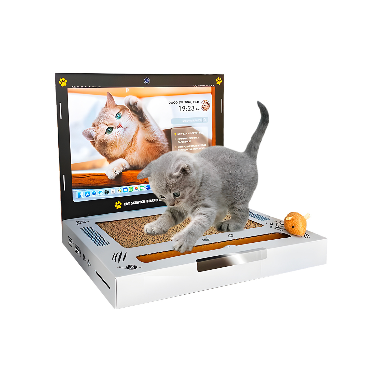 TEMU Interactive Cat Scratcher In Of A Portable Pc With Included Games