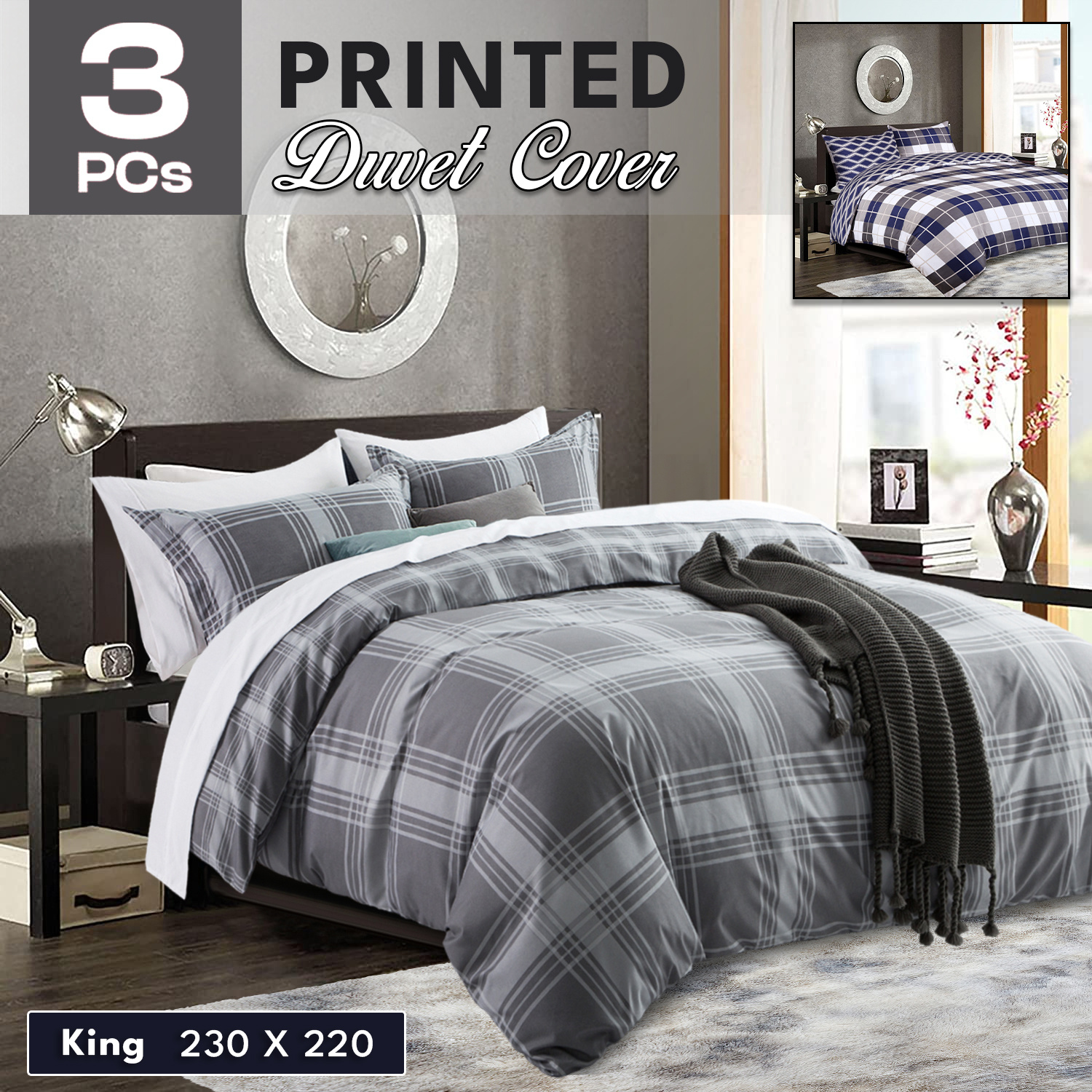 TEMU 3pcs Modern Printed Duvet Cover Set – Microfiber Bedding With Pillowcases – Machine Washable, Breathable Bedding Set – All Season Single Double