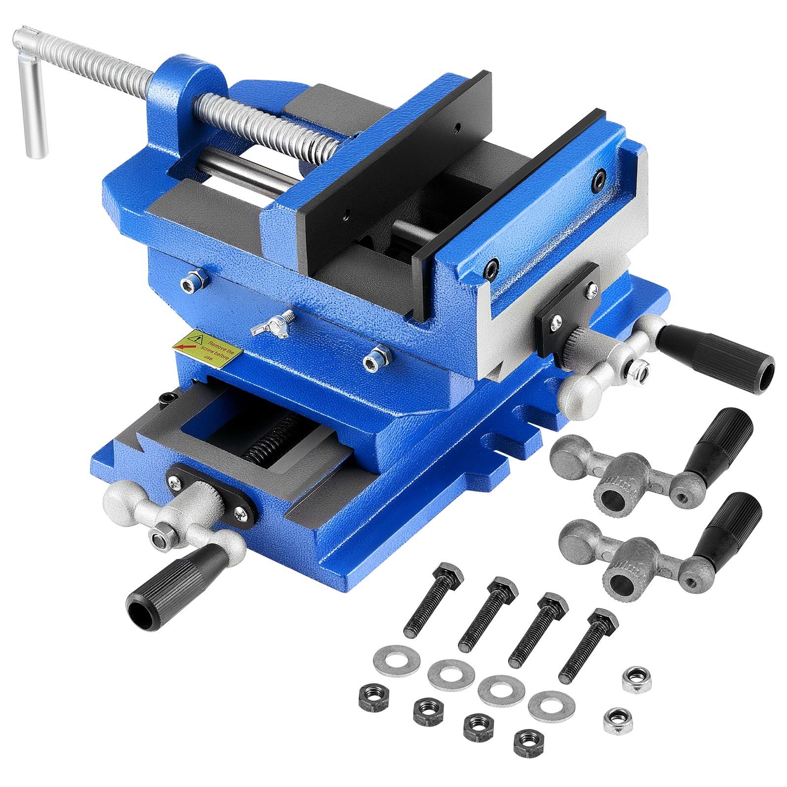 Image of Vevor Cross Slide Drill Press Vise, 4 Inch Jaw Width, 2 - Bench Vise, 3.5 Inch Max Jaw Opening, Heavy Duty Cast Iron, Workbench Vice Clamp, For Woodworking Drilling Cnc Milling Machine
