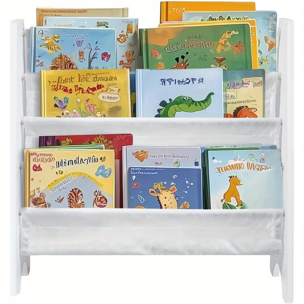 Soft Canvas Bookshelf In Rainbow Design – Bookshelf With Storage Compartment – Perfect For Reading And Organizing