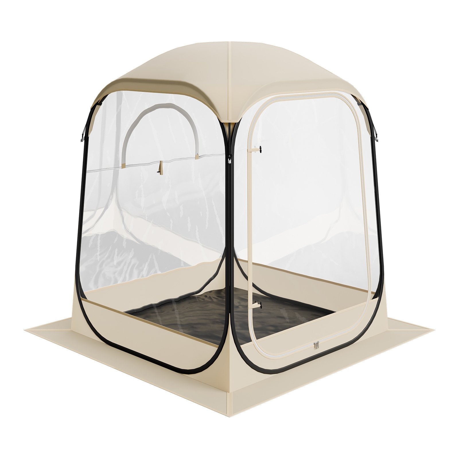 Image of Vevor Pop Up , 50x50 In Clear Bubble Tent For 1 Person, Outdoor Pod With Floor Mat & Top Cover, Dome Tents Camping Shelter For Events Fishing
