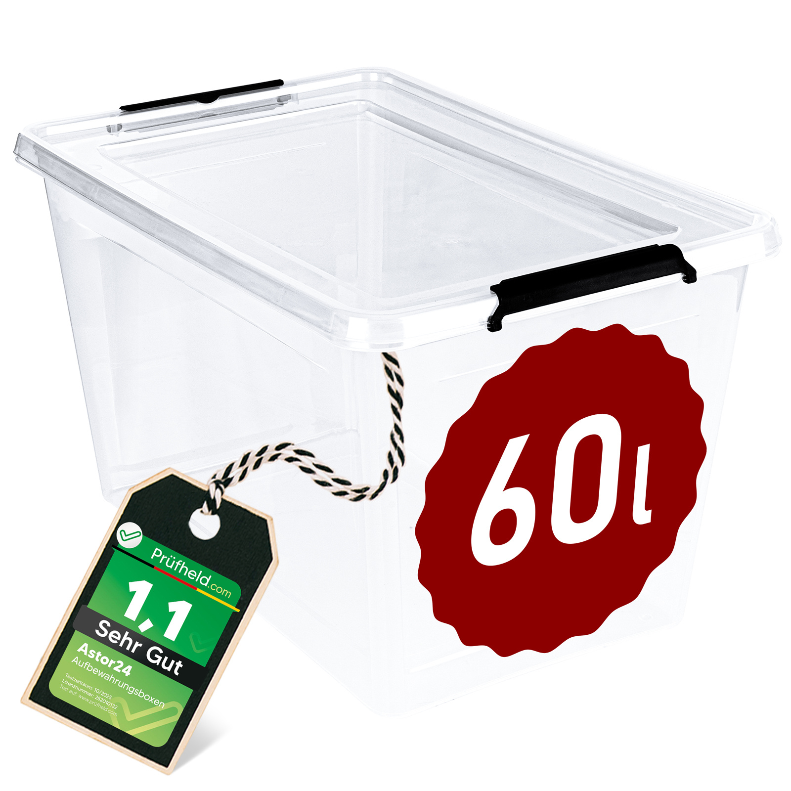 Astor24 [test , Rating 1.1] Storage Boxes 4x 8.5l-60l, Storage Container With Lid, Storage And Organization, Organizer For Kitchen, Office, Home, Cabinet, Drawers []