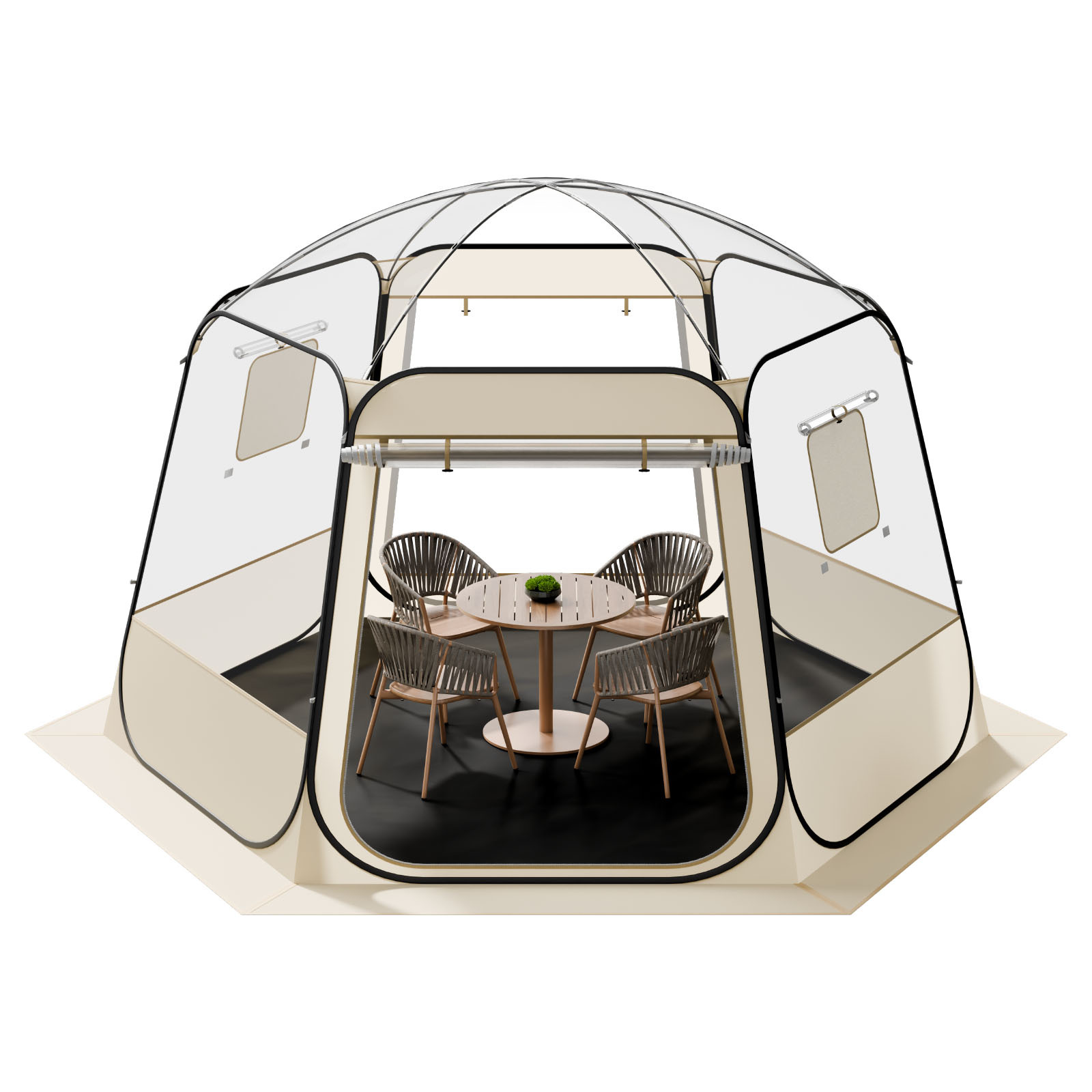 Image of Vevor Pop Up Bubble Tent, 11 X 10.2 Ft Uv-resistant, Clear Camping Tent Shelter, Outdoor Garden Dome Tents With Windows, 540° Panoramic View, For 8 Patio Backyard