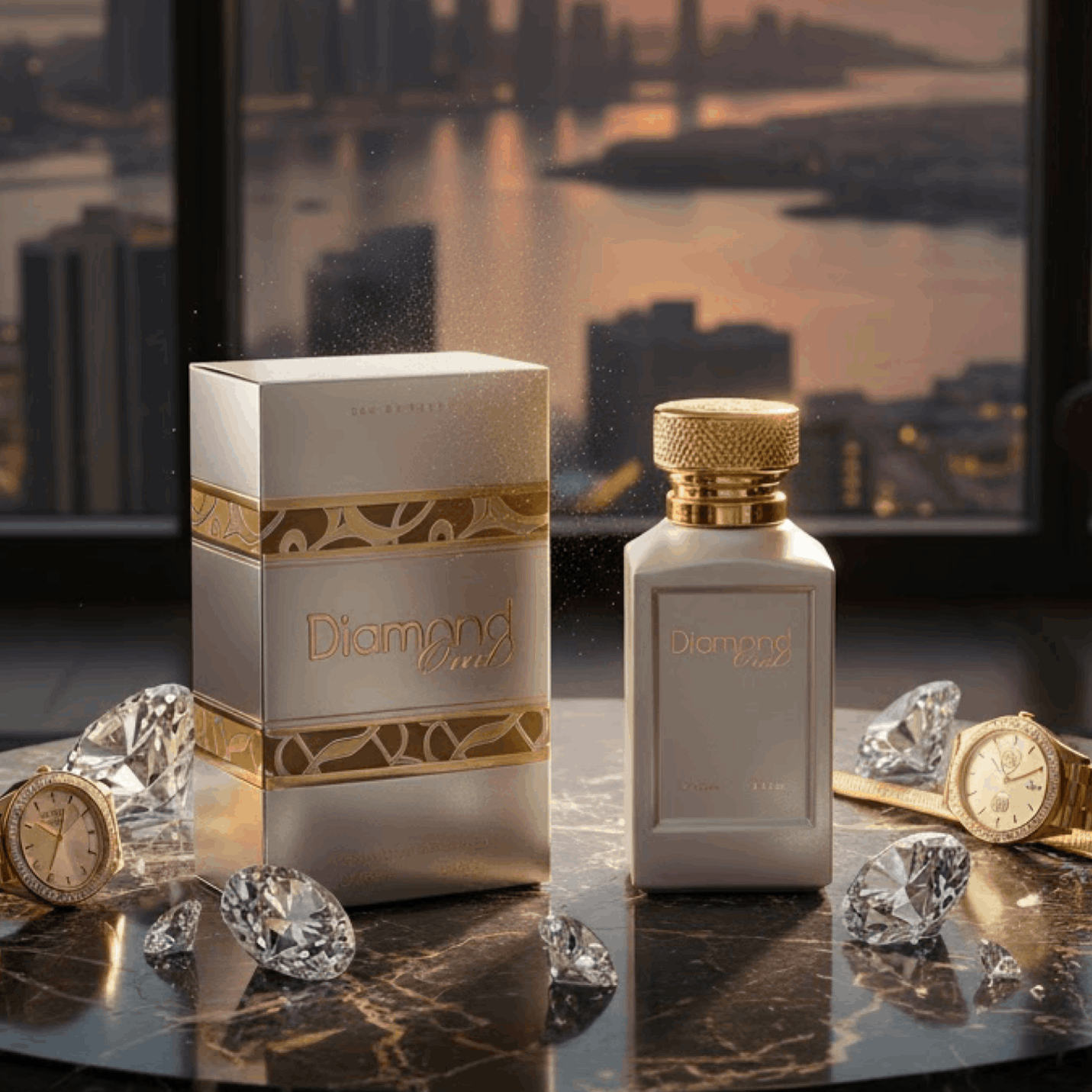 TEMU Diamond Oud Perfume Unisex Edp 100ml - Luxurious Long-lasting Fragrance For | Premium Amber Scent With Saffron, Rose, Patchouli, And Musk |