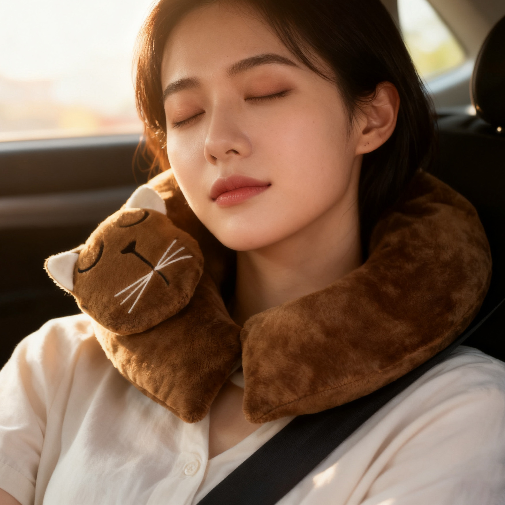 Image of Cat-shaped Neck Pillow Ideal For Tension And A Moment Of Well-being - Christmas Gift