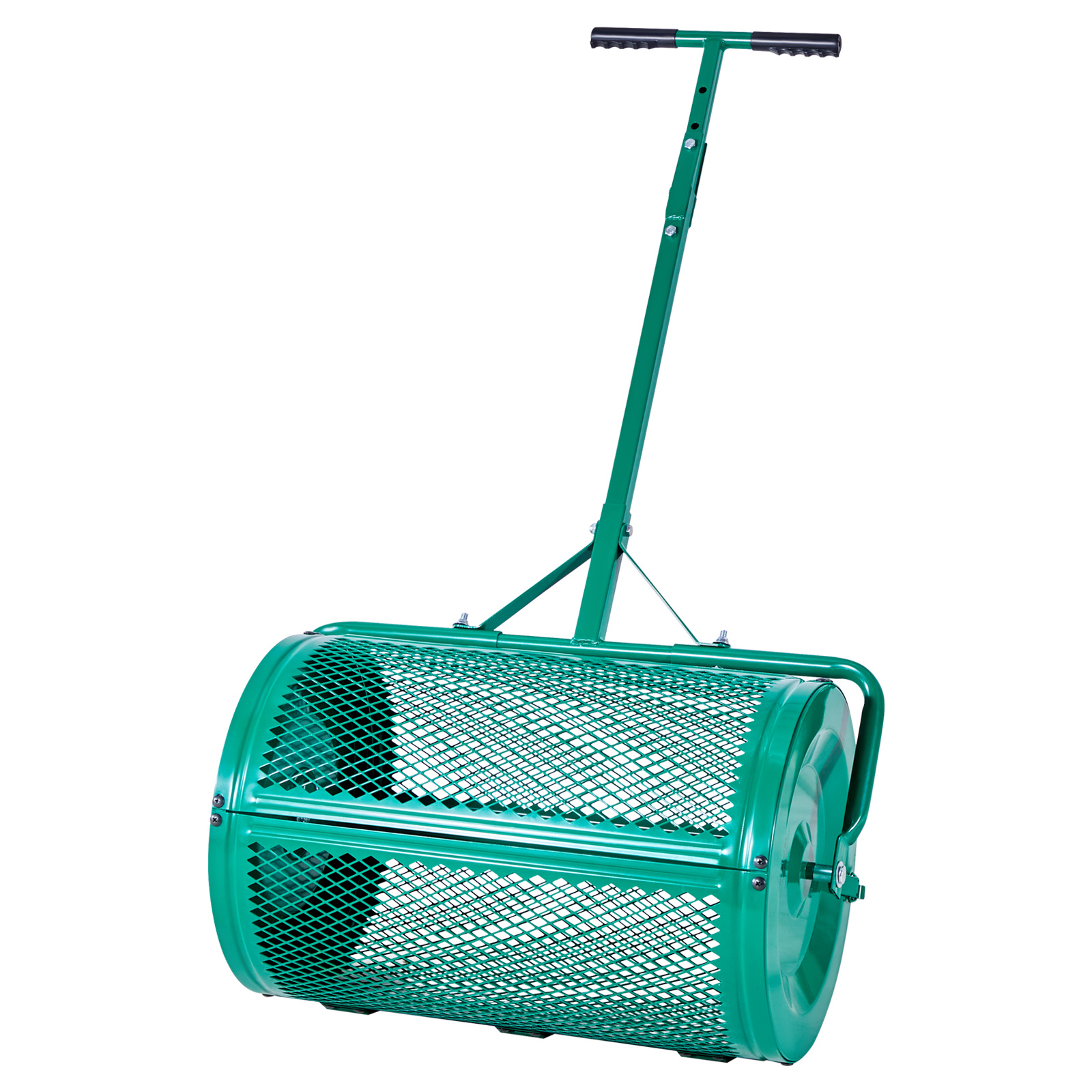 Image of Vevor Compost Spreader, 24 In Wide Spreader With Push/tow Handle, 4 Adjustable, Powder-coated Steel Moss Roller, Heavy Duty Grass Seed Spreaders For Planting Seeding
