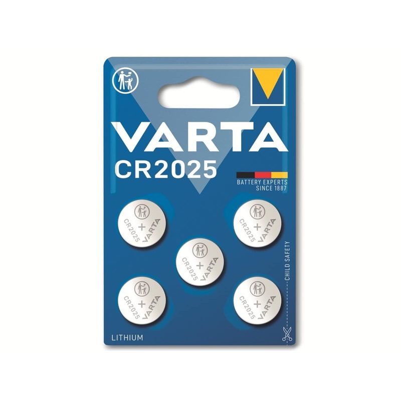 TEMU VARTA Piles Bouton CR2025, 5 piles , Lithium Coin, 3V, emballage sécurisé pour , pour appareils électroniques - clés de voiture, télécommandes,