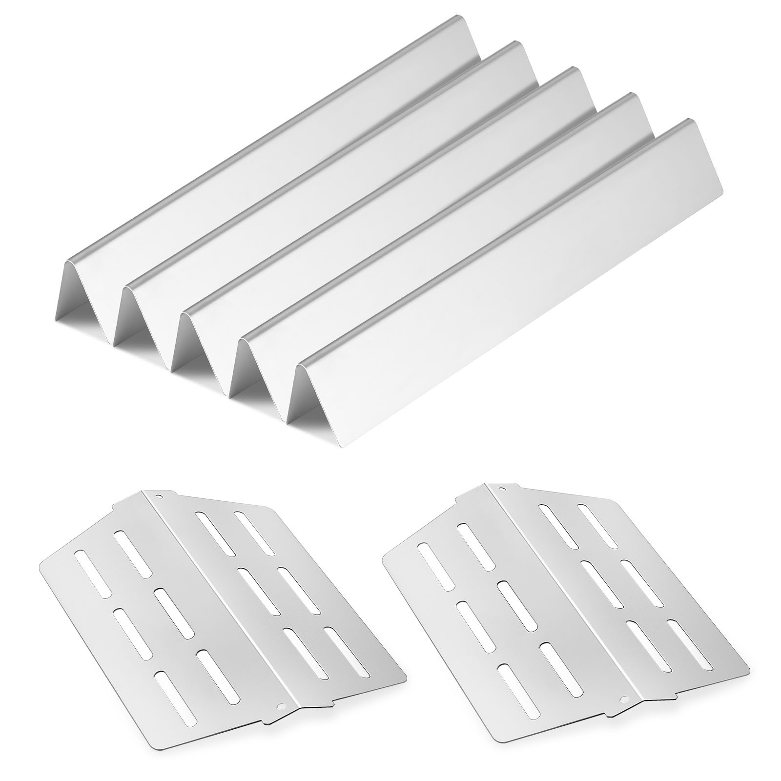 Vevor Bars And Heat Deflectors, 44cm Grill Replacement Part, For Grills, Including E310 E330 S310 S320 S330, Stainless Steel Thicker Heat Plate, 7 Pack