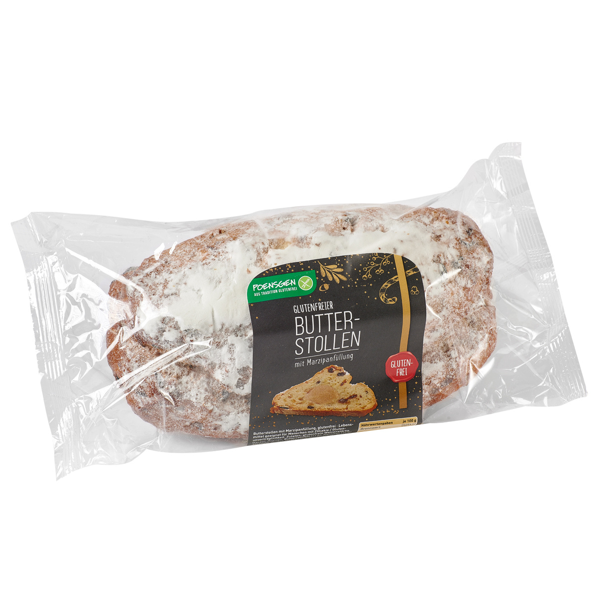 Image of Poensgen Butter Stollen With Juicy Marzipan Filling, Gluten-free, 750g