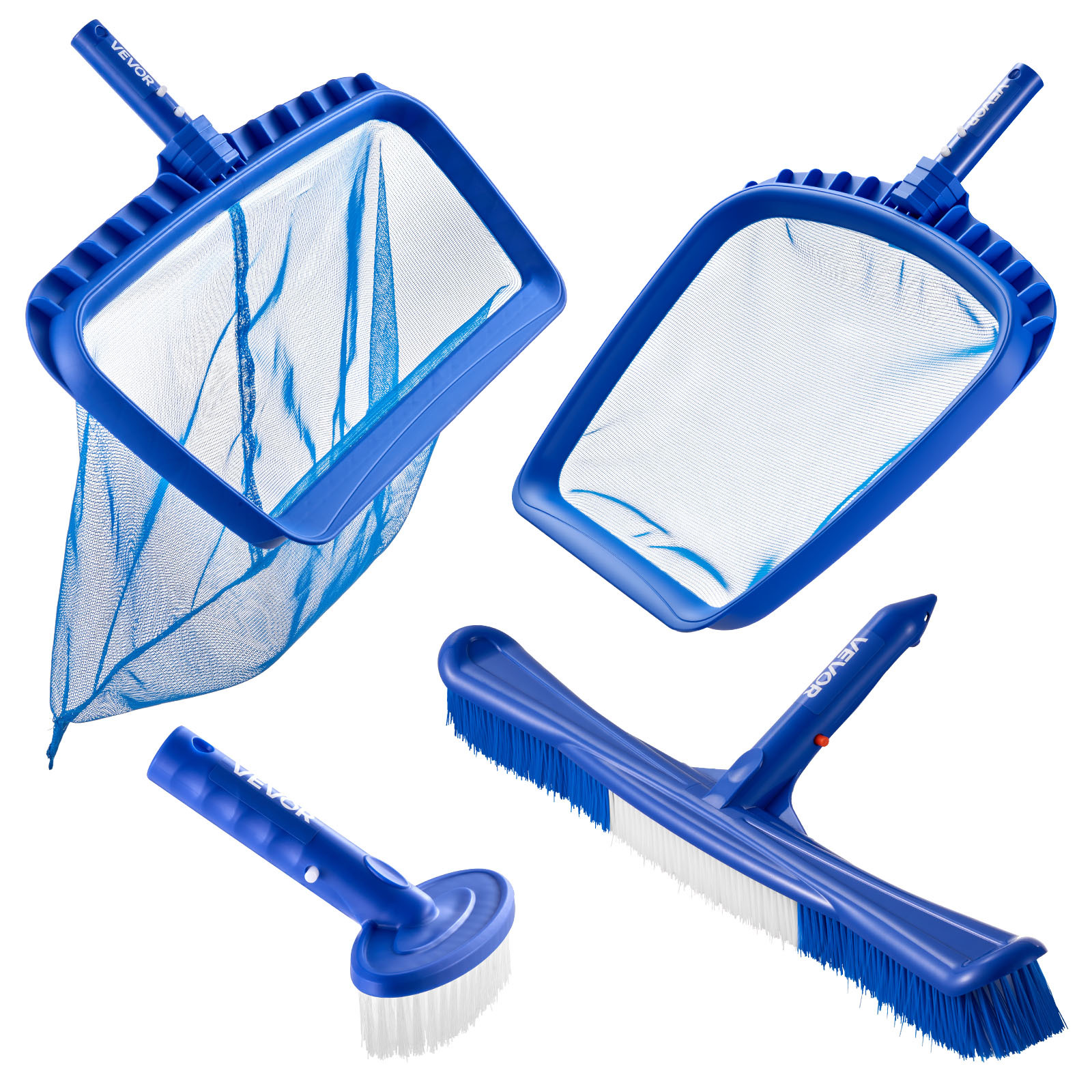 TEMU VEVOR Kit per la Pulizia della Piscina, 2 Testine Spazzola Rimovibili (508 mm / 139,7 mm) e 2 Reti Skimmer, Set di Strumenti per la Pulizia di