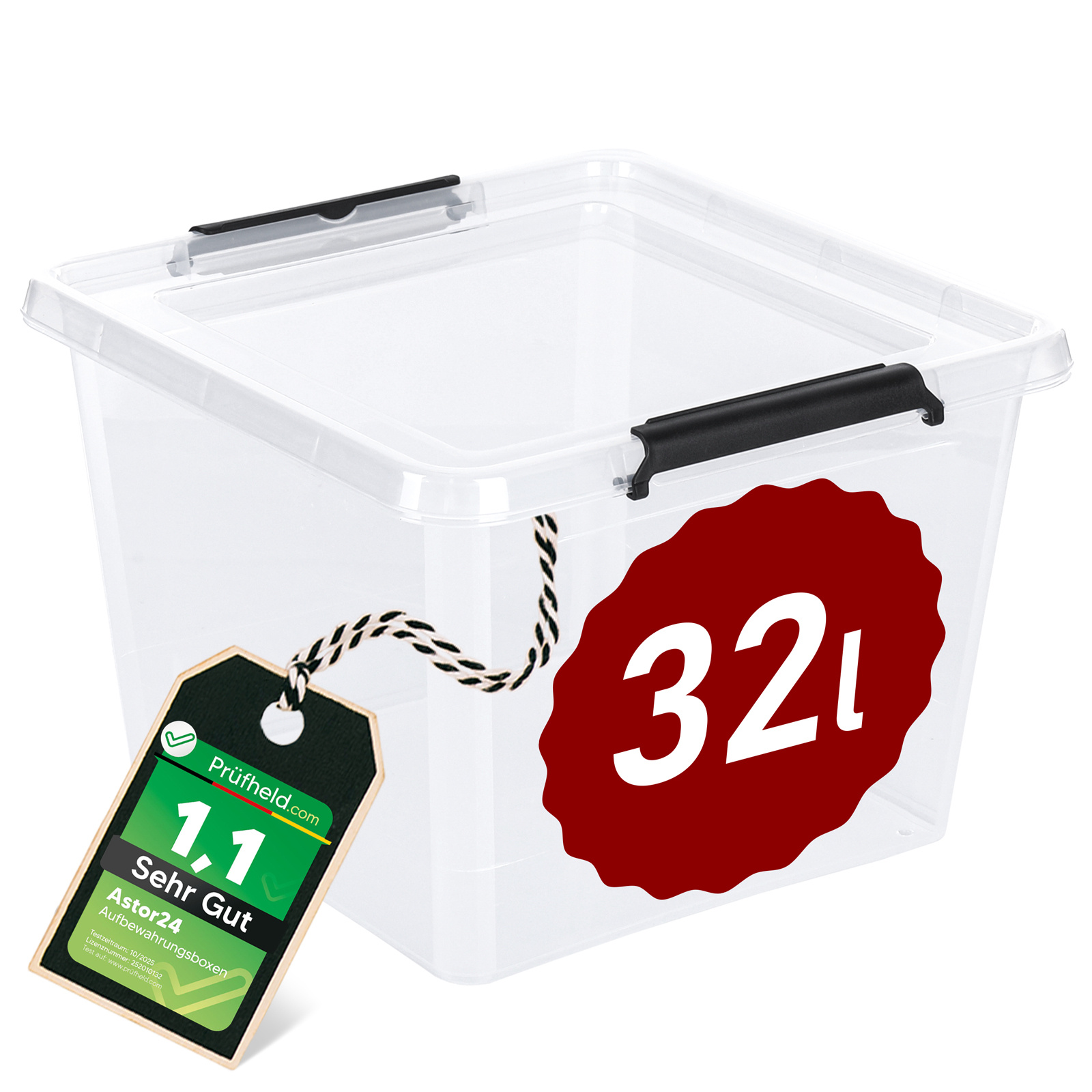 E-shop astor24 [Test SEHR GUT, .1] Aufbewahrungsboxen 4x 8.5 L- 60L , Aufbewahrungsbox mit Deckel, Aufbewahrung und Organisation, Organizer für Küche