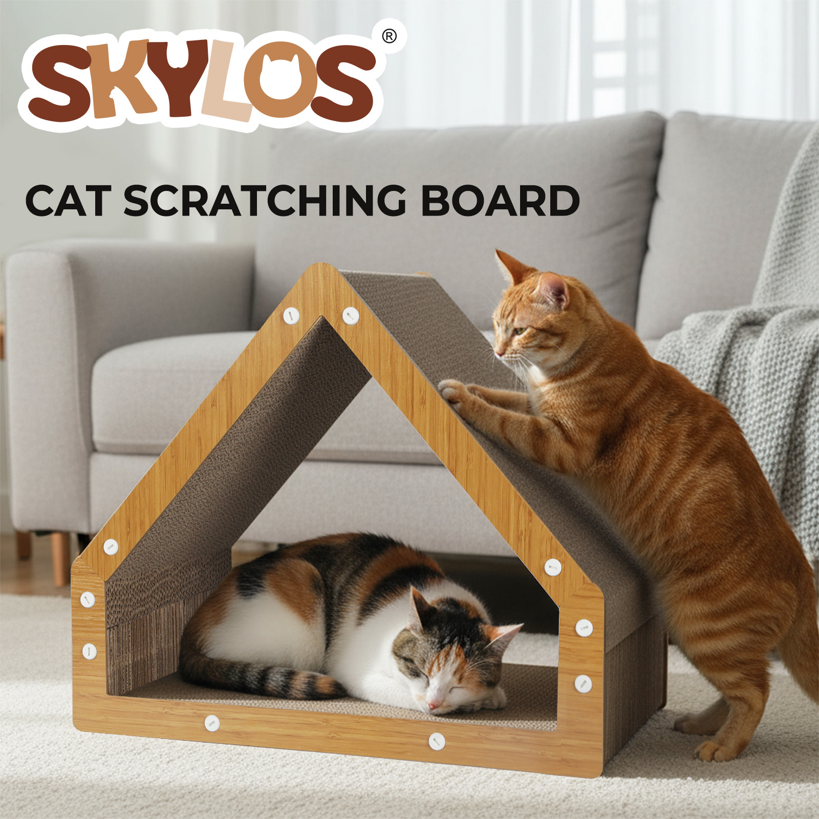 TEMU Cat Scratcher And Cardboard House, Scratch Pad For Indoor Cats, Corrugated Cardboard Space-saving .5cm X 30.5cm X 42.5cm