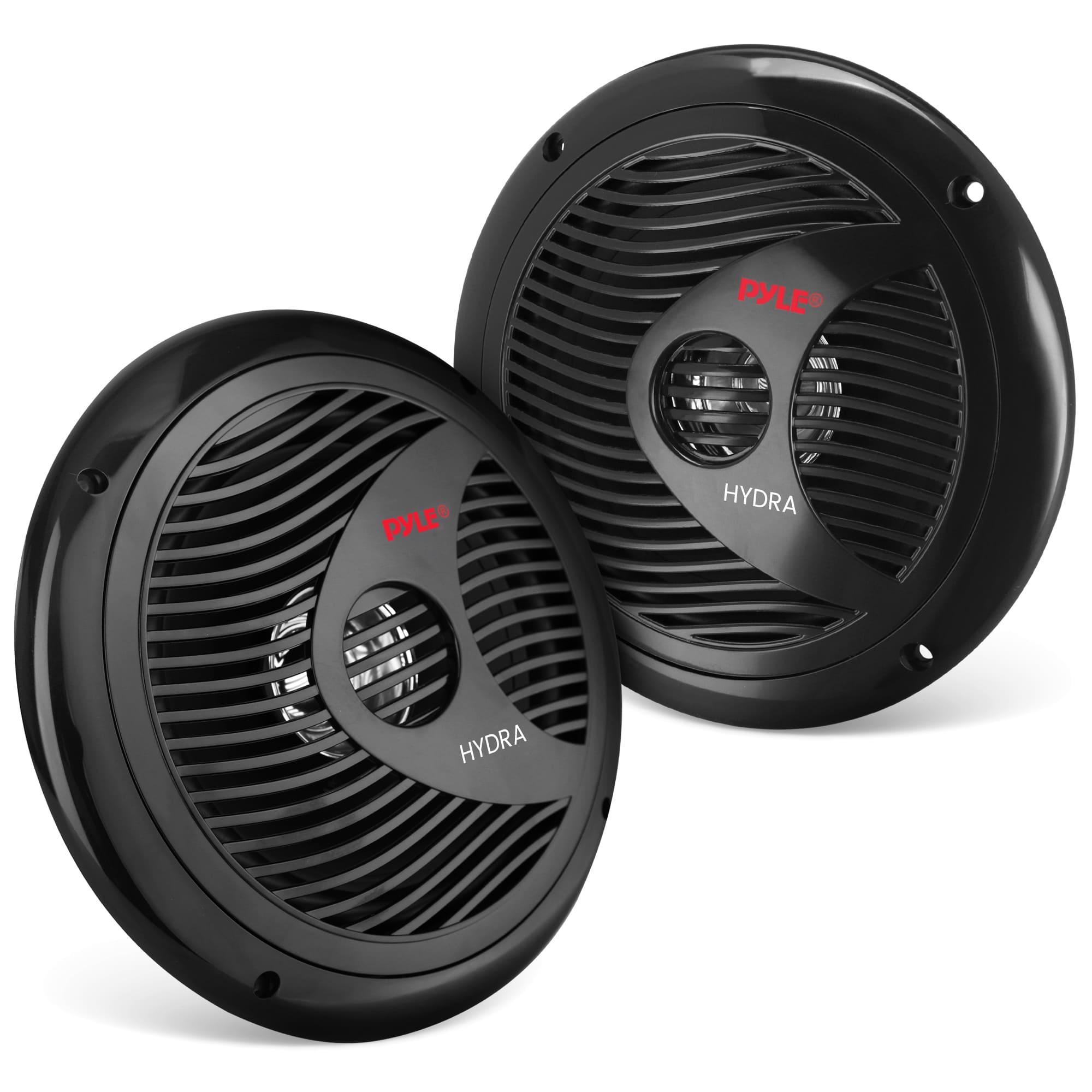 TEMU (6.5 Inch) Double Marine Speakers – 2-way 150 Watt Waterproof Outdoor Stereo Set – 1 Pair – Black
