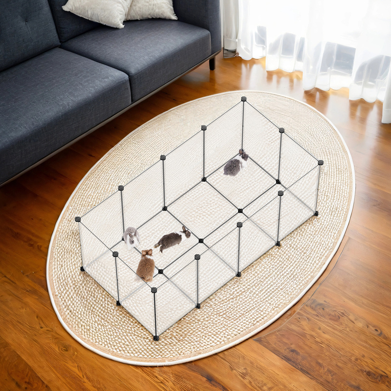 TEMU Enclos avec Plaques de Sol, pour Cochons d'Inde en Plastique, Enclos pour Hamsters, Lapins, 145 x 72 x 57 cm, Blanc