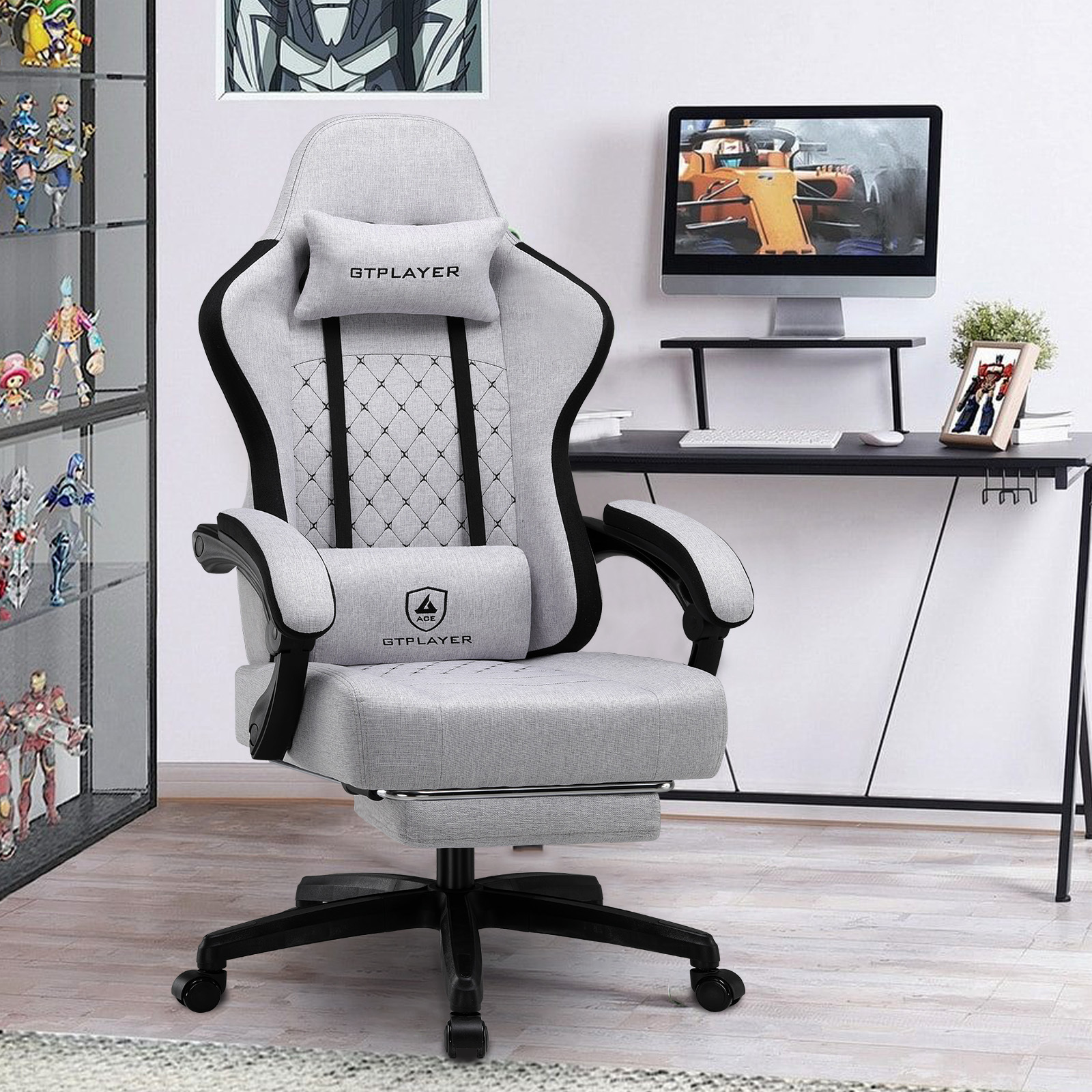 Image of Ergonomic Gaming & Office Chair With Extendable Footrest – Perfect For Long Gaming And Home Office – Breathable And Comfortable