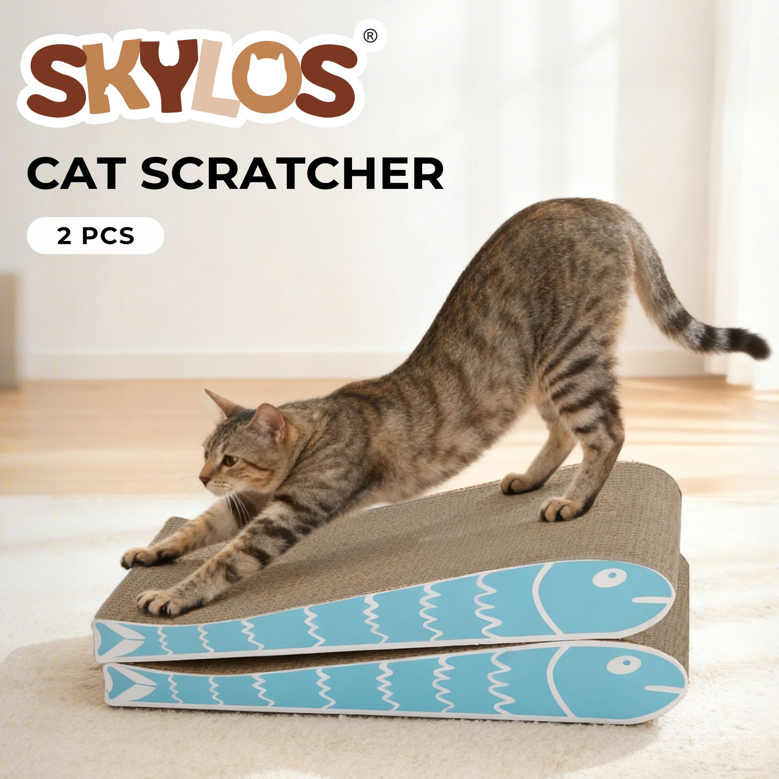 TEMU 2pcs Cat Scratching Board Set, Cardboard Scratcher Pad, Interchangeable Lounge For Indoor Cats, Multi-functional Play & Scratch