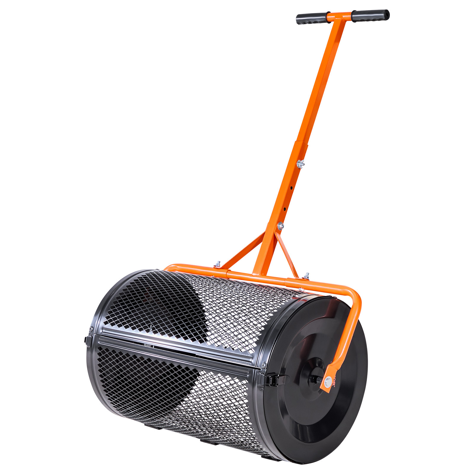 Image of Vevor Compost Spreader, 24 In Wide Spreader With T Shaped Handle, 3 Adjustable, Powder-coated Steel Moss Roller, Heavy Duty Grass Seed Spreaders For Planting Seeding