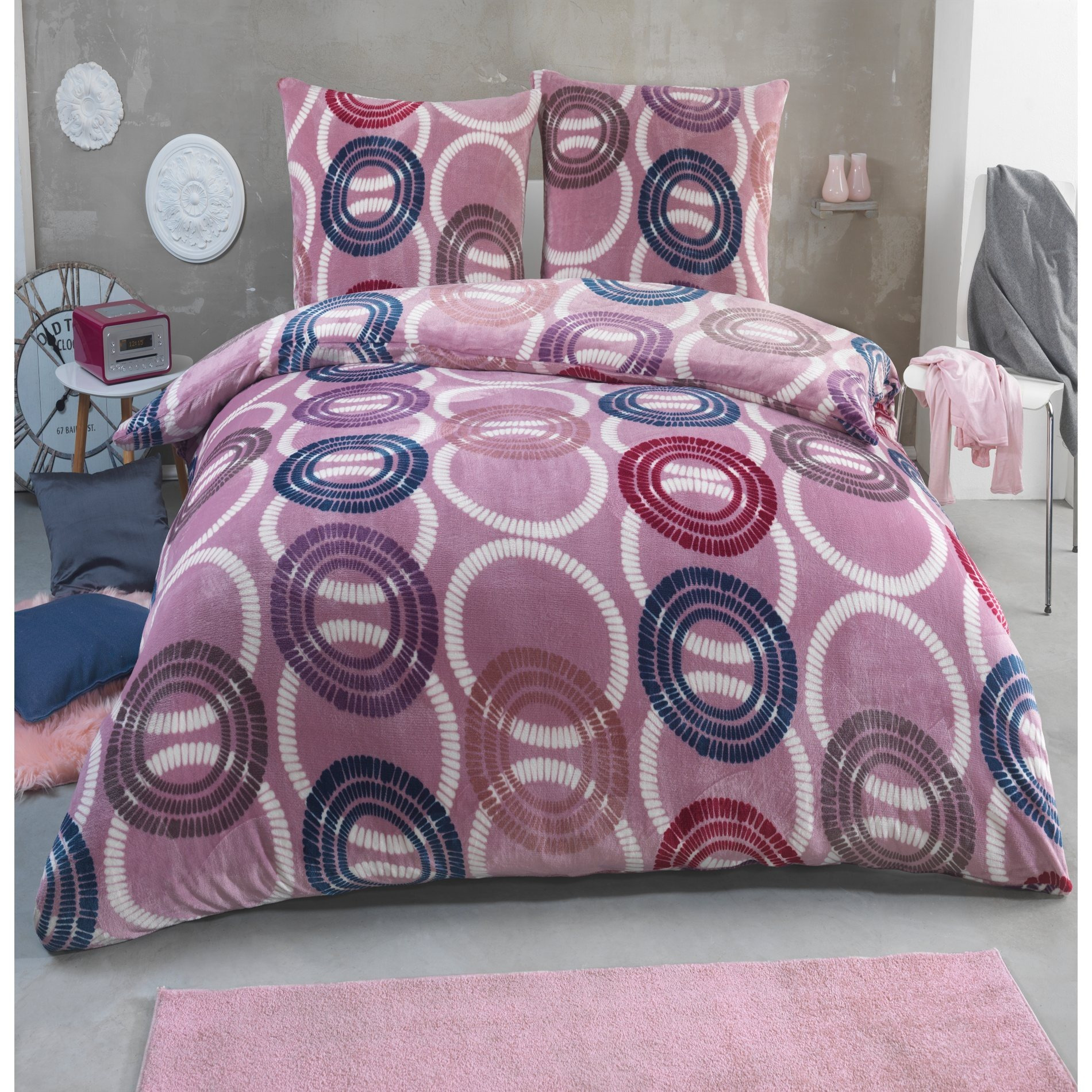 Image of Winter Bedding Set - Extra Warm Teddy Plush With Cashmere Touch, Fluffy, Cozy, Soft, Plush Design For , Reversible Cold-warming Christmas Bedding Set