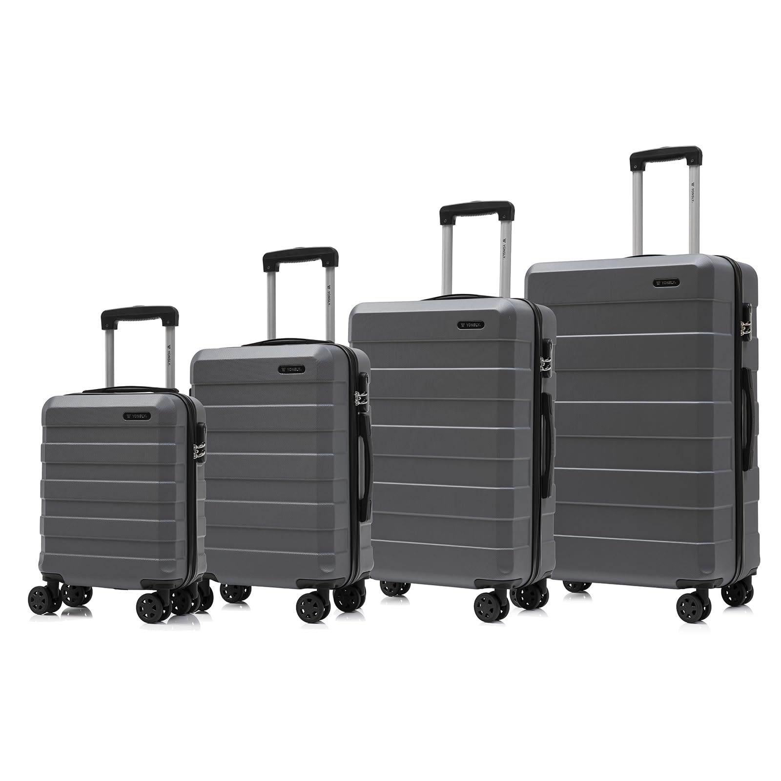 Image of Trolley Travel Case Set, Trolley Hand Luggage, Luggage Set, Travel Suitcase Hard Shell Travel Case With 4 Wheels 360°, Number Lock, Handle (4pcs Set, S, M, L & Xl)