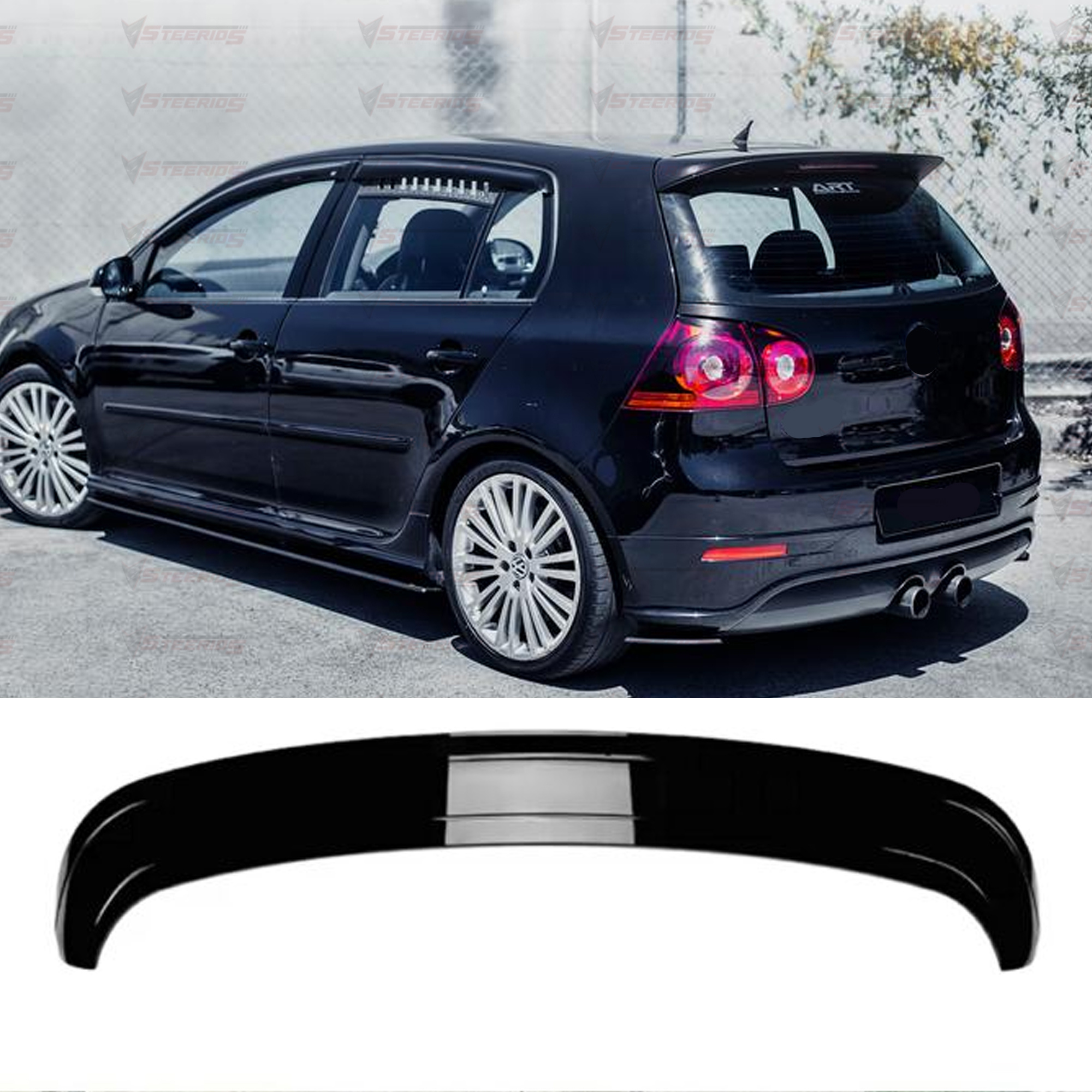 Image of Roof Top Rear Spoiler For Vw Golf 5 Mk5 2003-2009 R32 Style Gloss Abs Plastic Enhances & Style, Car Exterior Upgrade | Dynamic Design | Highquality Spoiler