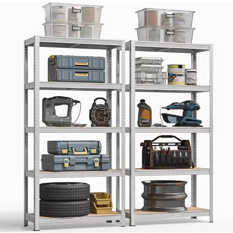 TEMU 2 Warehouse Shelf 172x75x30 Cm Gray Silver Color, Assembly Without Screws. Ideal For Basement, Workshop, Warehouse, Pantry Or Archive. Made Of