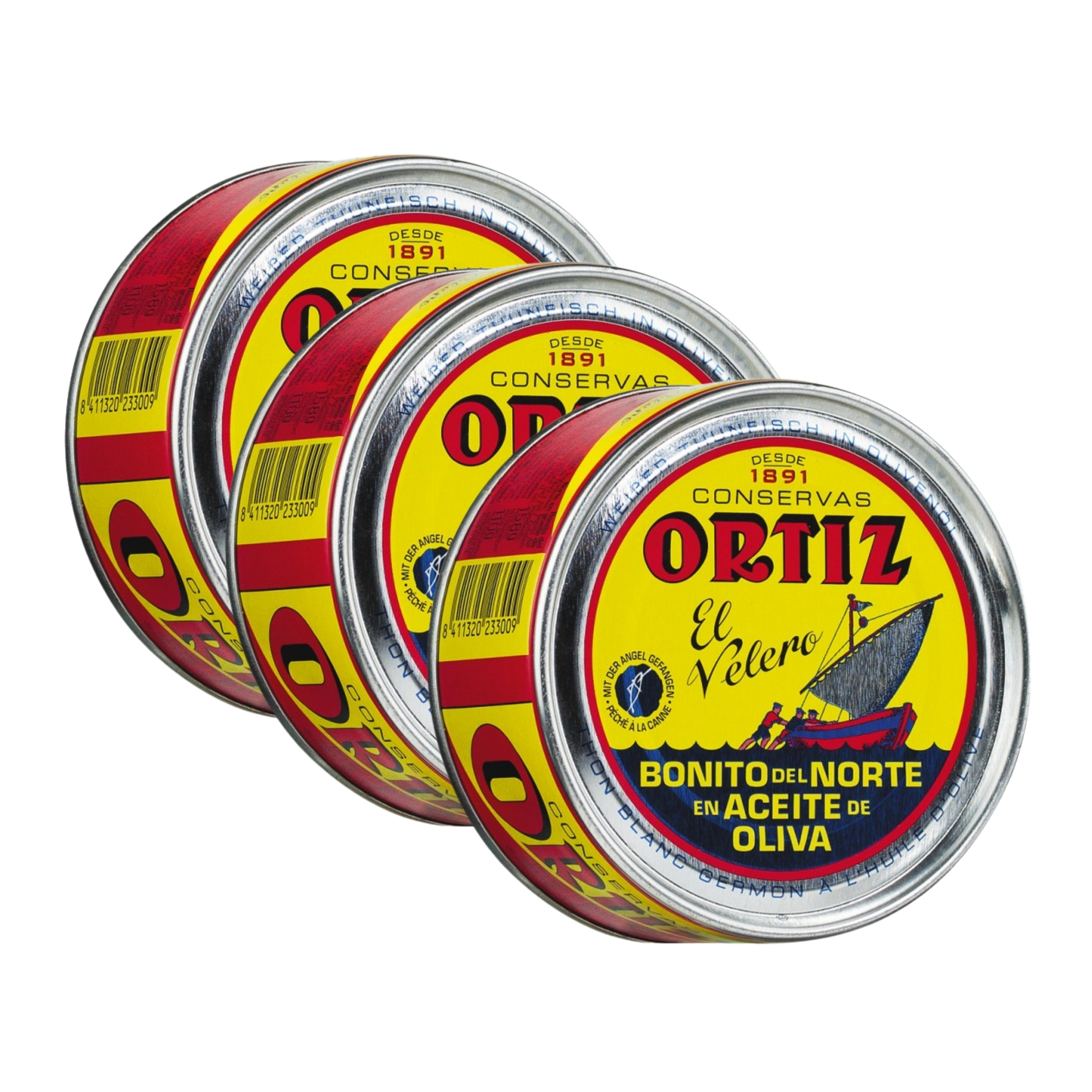 TEMU Ortiz Bonito del Norte / Bonito en Aceite de Oliva – Pack 3 x 158 g – Conservas de Atún Blanco del Cantábrico