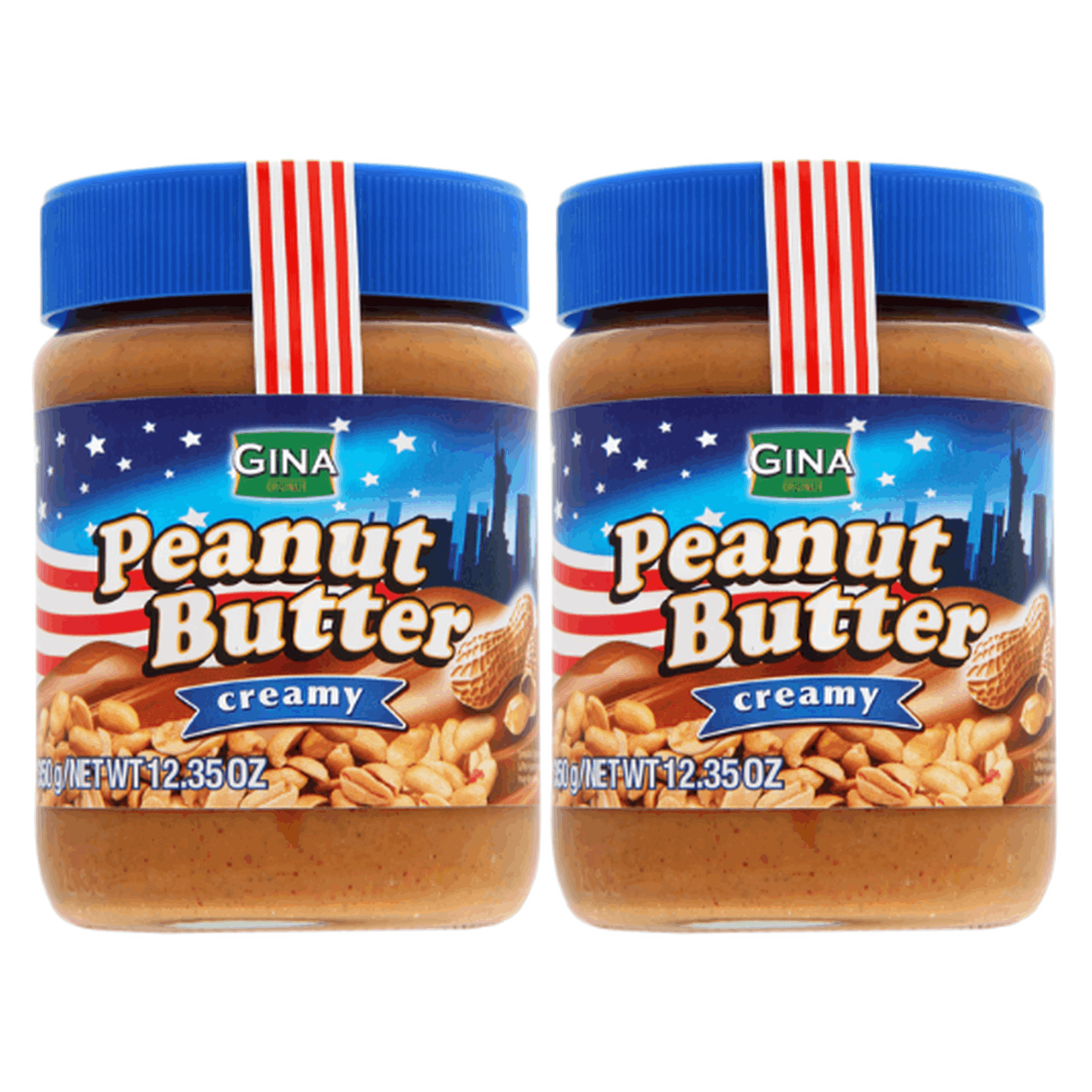 Gina Peanut Butter Creamy | 2 X 350 G | Creamy Peanut Butter In A Double Pack