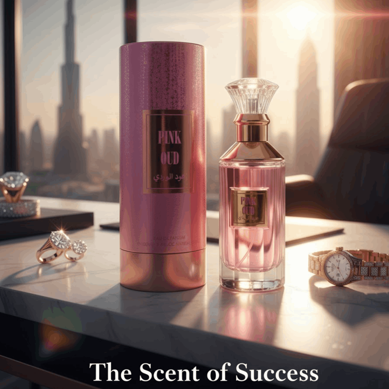 TEMU Luxury Pink Oud Perfume For Women 100ml Edp Feminine Fragrance Spray | Arabian Perfume Gift For Ladies | Long-lasting Floral Oriental Saffron,