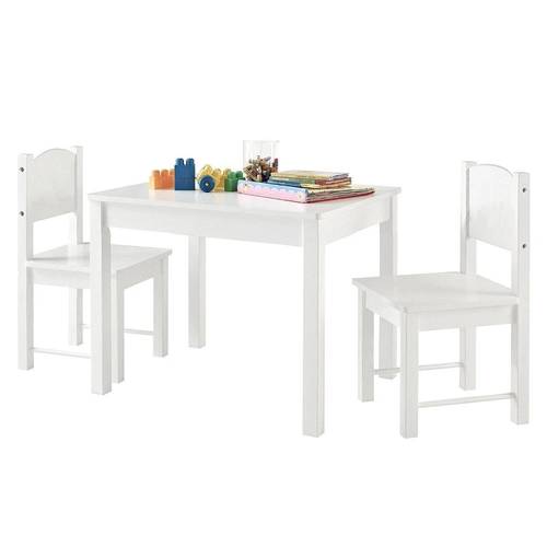 childrens kids wooden white table and 2 chairs nursery sets indoor use unisex best gift for birthday xmas