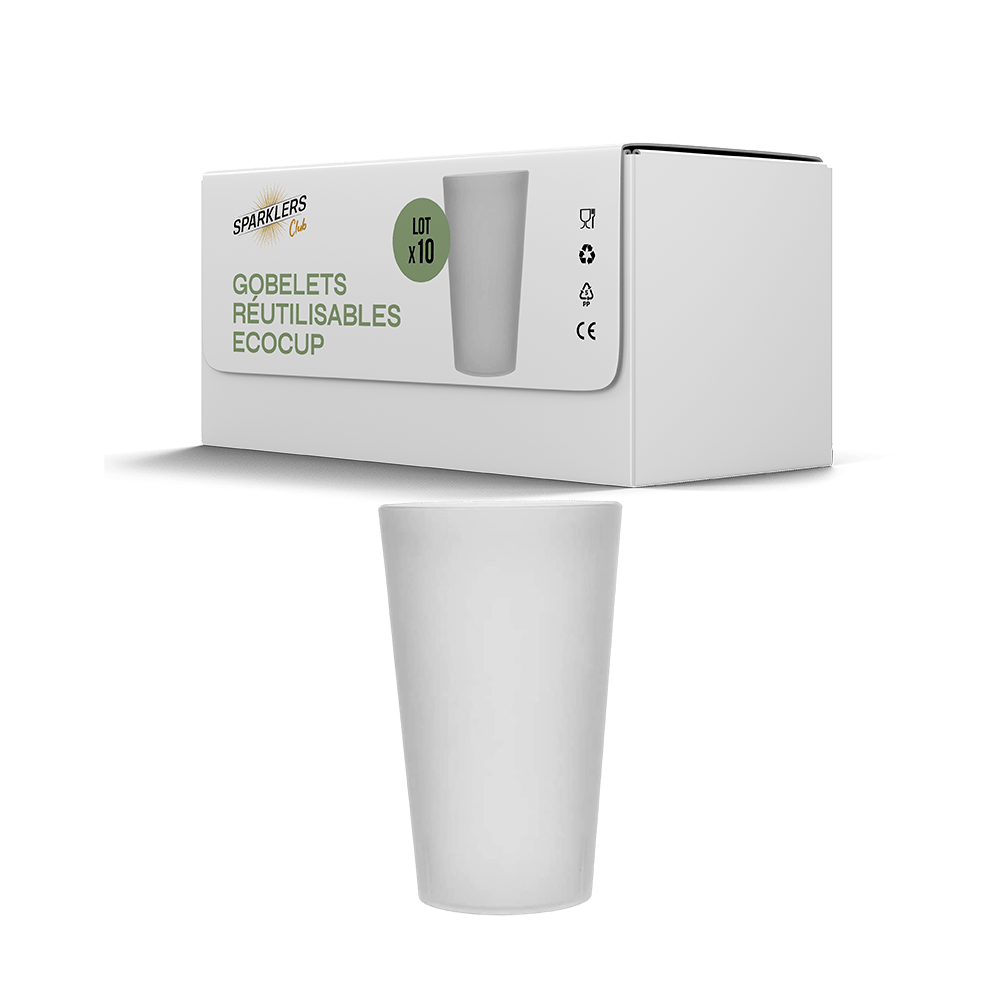 TEMU SPARKLERS CLUB Lot de Gobelets Réutilisables CUP -150 Lavages au Lave Vaisselle - Verre Réutilisable en Polypropylène - Cup pour tout évènement