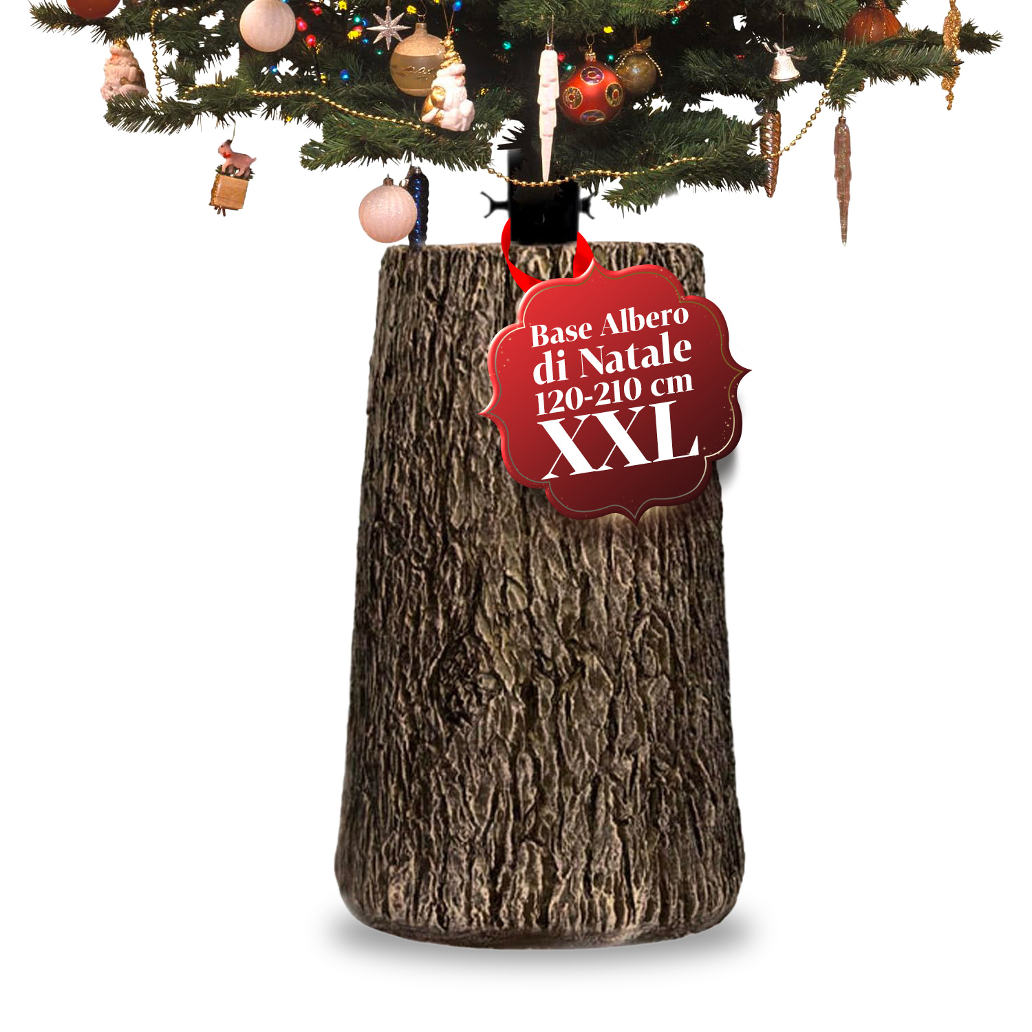 TEMU Base per albero di Natale a forma di , , 2 , dimensioni 33,5x52,5 cm, per alberi fino cm, aggancio universale