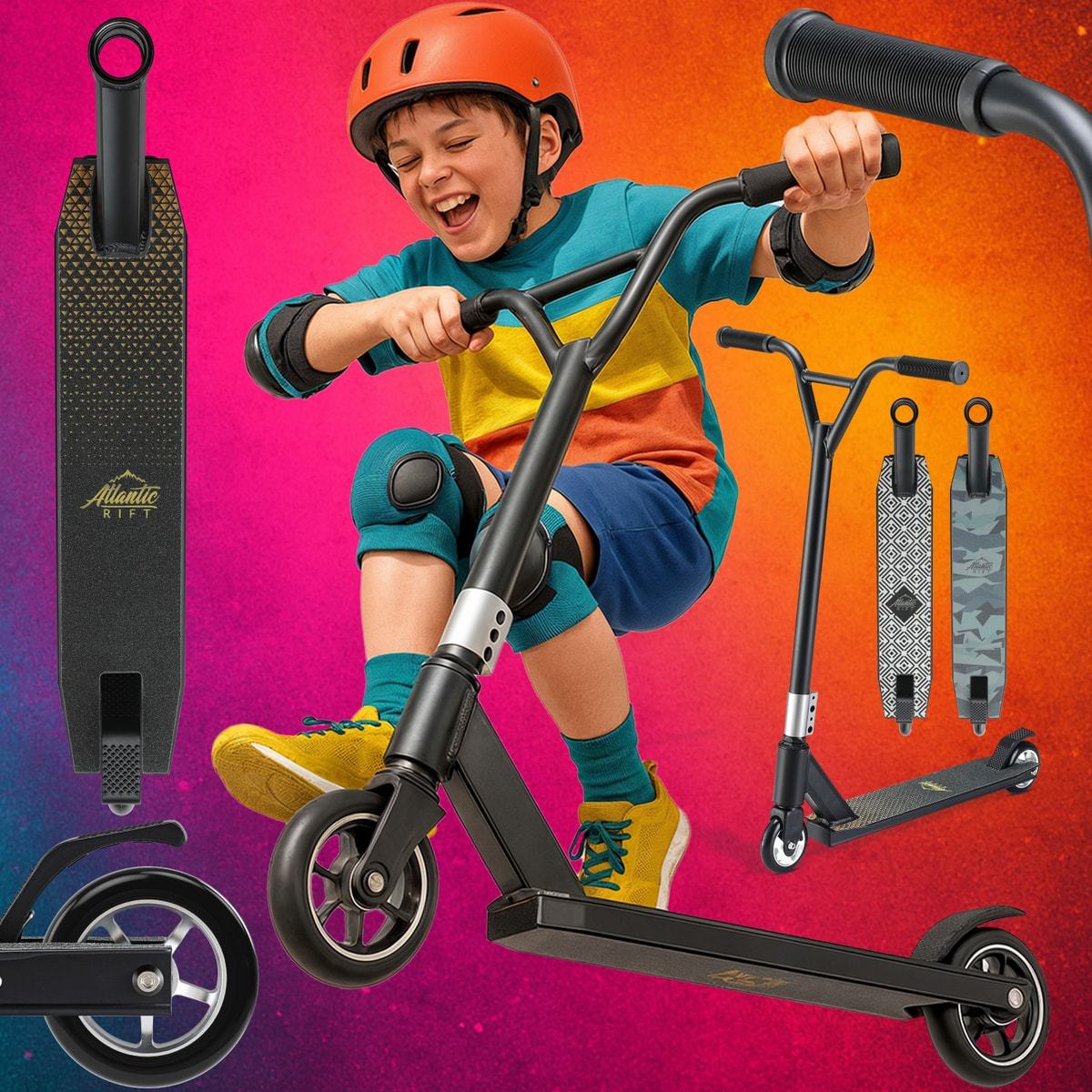 TEMU ® Stunt Scooter With 360° Y-handle Aluminum Chassis 100kg Load Capacity Bearings Adult Scooter Children's Kick Scooter Fun Scooter