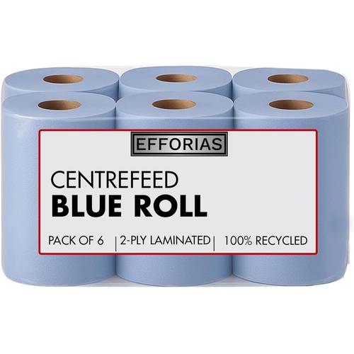 6pcs 2 ply 100m blue absorbent blue kitchen rolls embossed paper towels multi fold double layer tissue roll household cleaning commercial kitchen use cleaning toilets