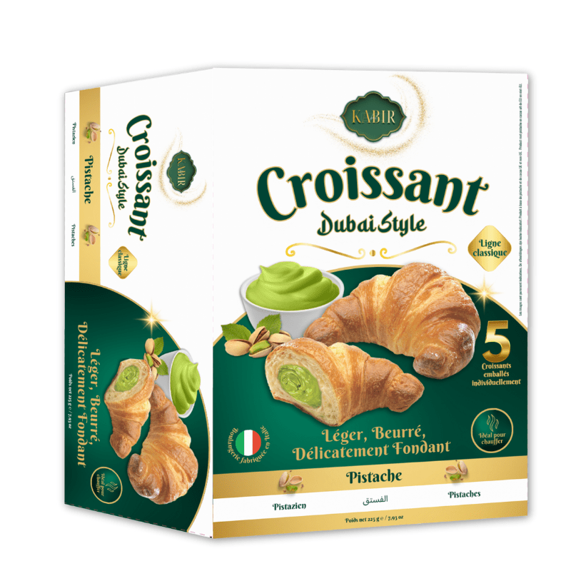 TEMU Pack de 5 Croissants Dubai Estilo Pistache - 5 X 45G Embalados Individualmente