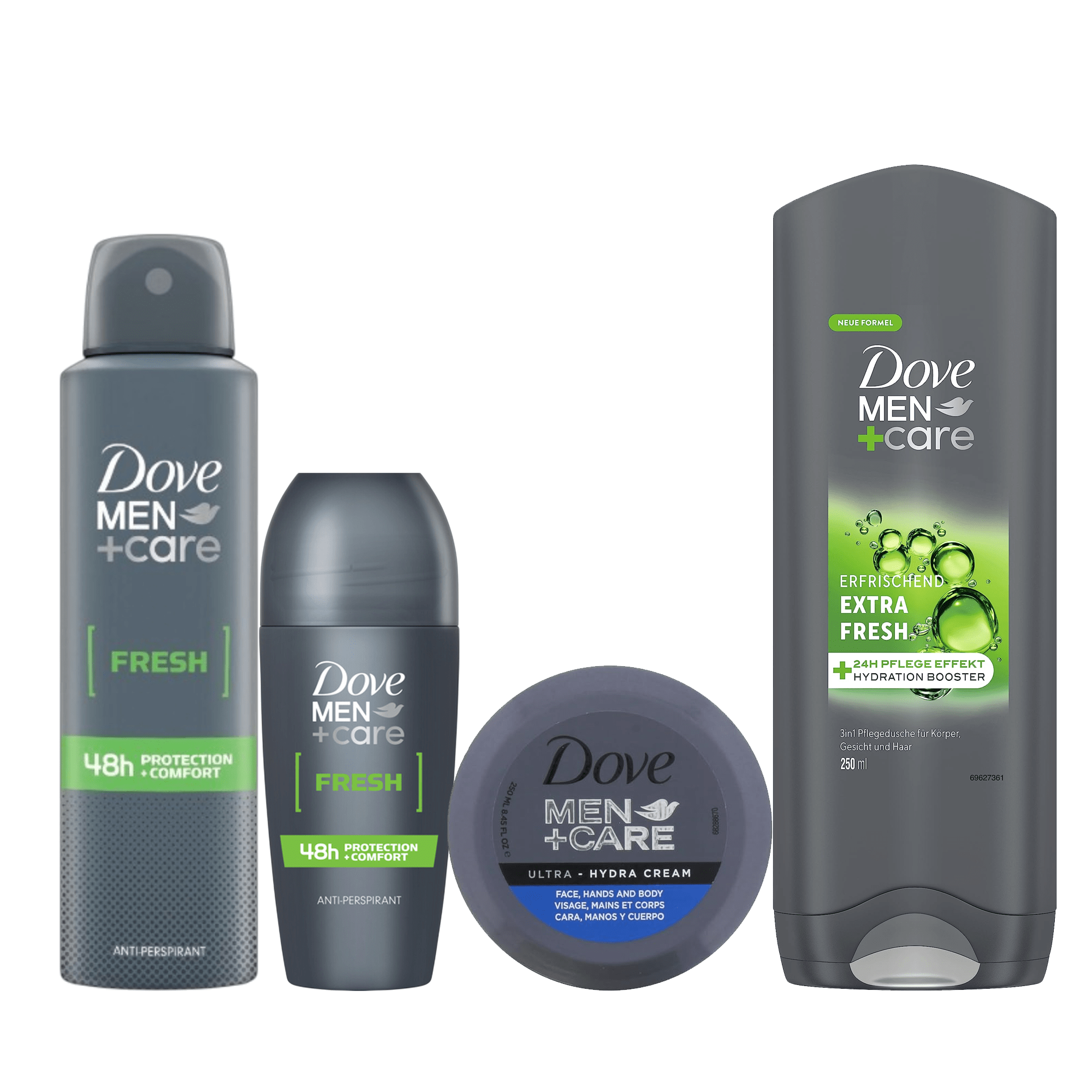 TEMU +care Fresh Grooming Bundle | Body Wash + Anti-perspirant Spray + + Cream | 4pcs Set
