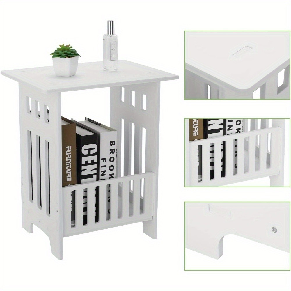 E-shop Beistelltisch (49 x 46 x 29,5 cm) – Moderner Nachttisch aus Holz für Schlafzimmer, Wohnzimmer, Flur oder Couchtisch – Einfache Montage