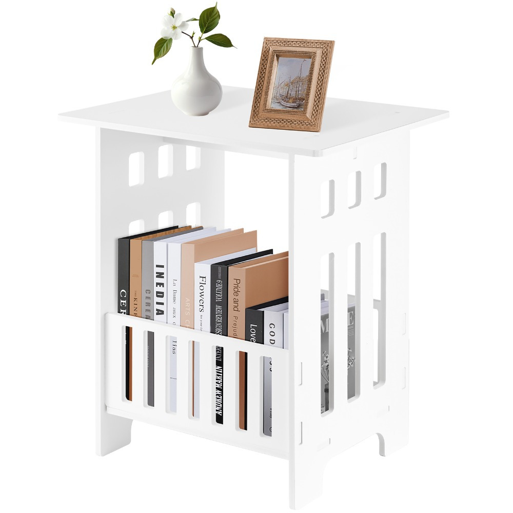 E-shop 49 x 46 x 29, 5 cm Dreistufiger Beistelltisch Moderner Nachttisch aus Holz für Schlafzimmer, Wohnzimmer, Flur oder Couchtisch Einfache Montage
