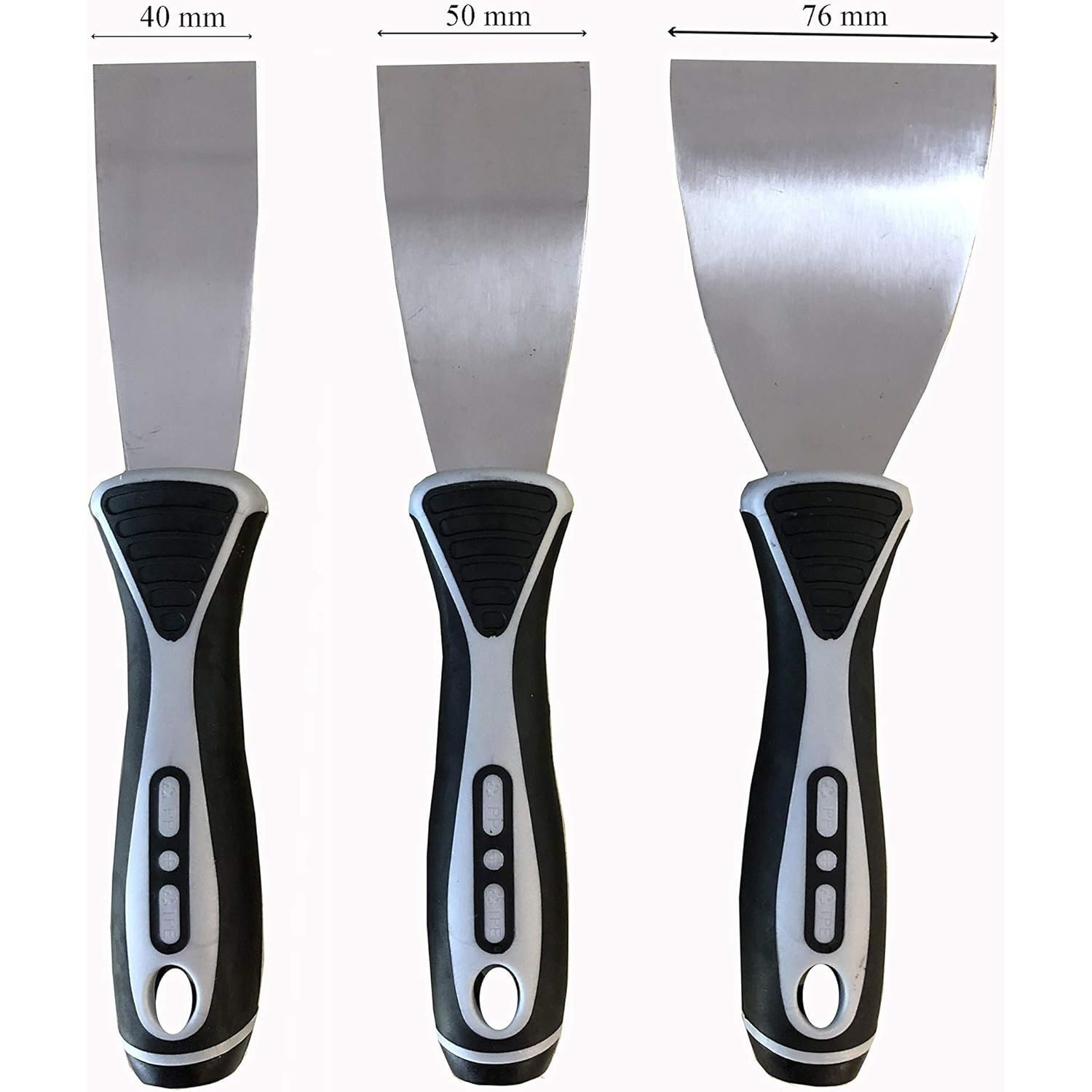 Spatula Set │ 3 Flexible And Stainless Steel │ Non-slip Grip │ Perfect For Scraping Wallpaper And Walls