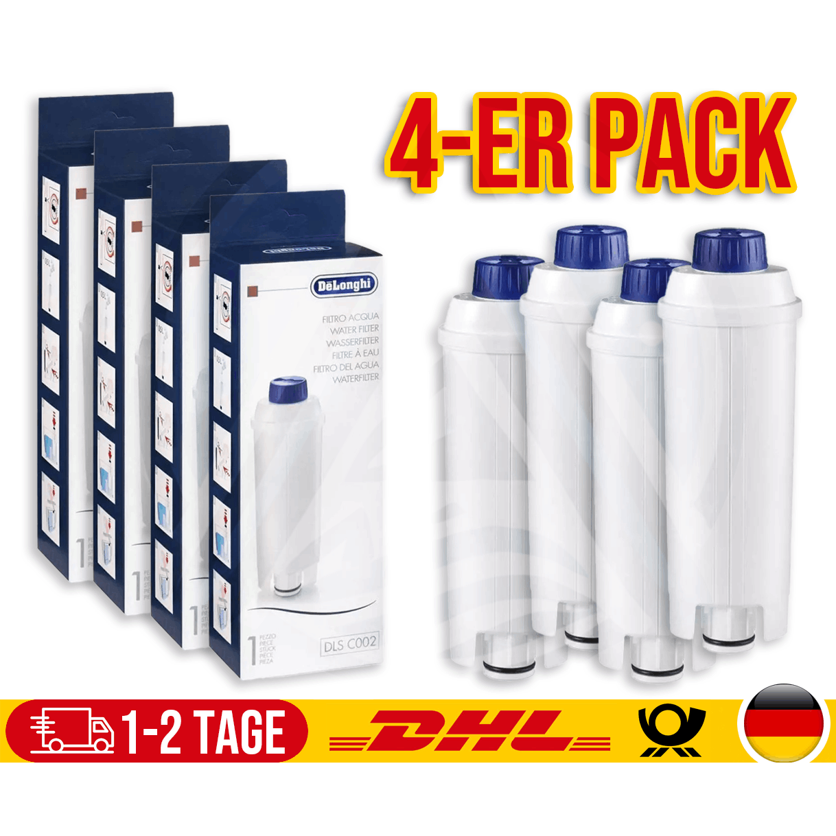 Original Delonghi Dlsc002 Water Filter For Espresso Machine, Compatible With All Esam, Ecam, Models