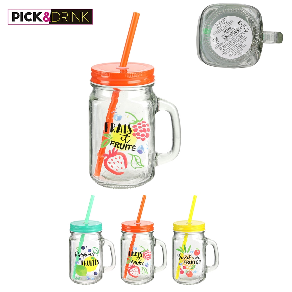 Mason Jar 450ml Pick And Drink Ka2495