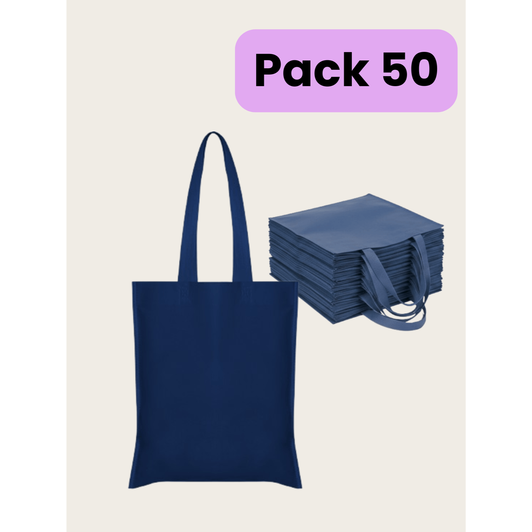 TEMU Pack 50 Bolsas Termoselladas (Envío 48 Horas) - 12 Colores Disponibles - Hechas en tejido non-woven, con asa larga, 6kg de peso- ideal para