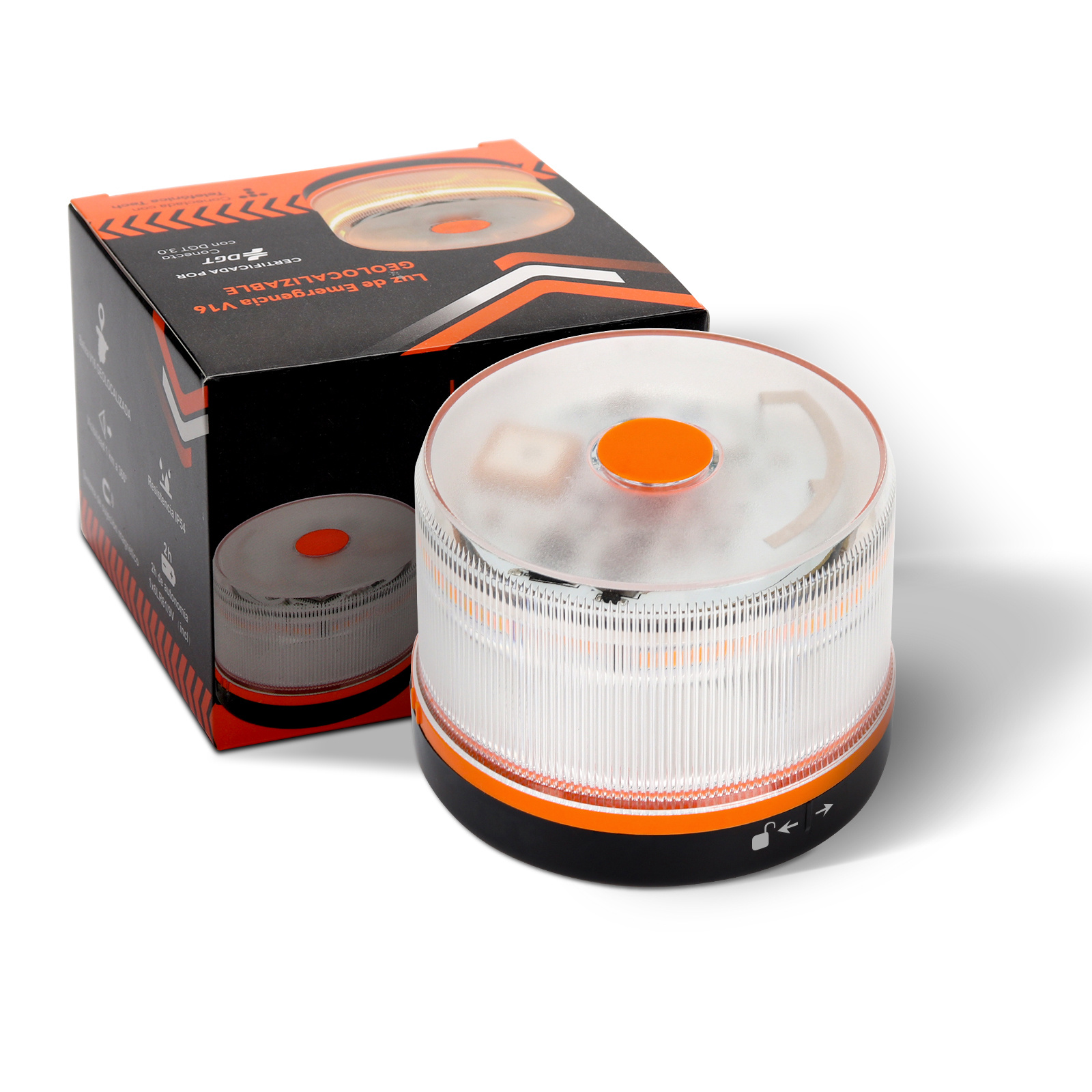 TEMU V16 Homologada - de Emergencia Obligatoria 2026 para Coche - Luz de Preseñalización (58mm) - para Guantera