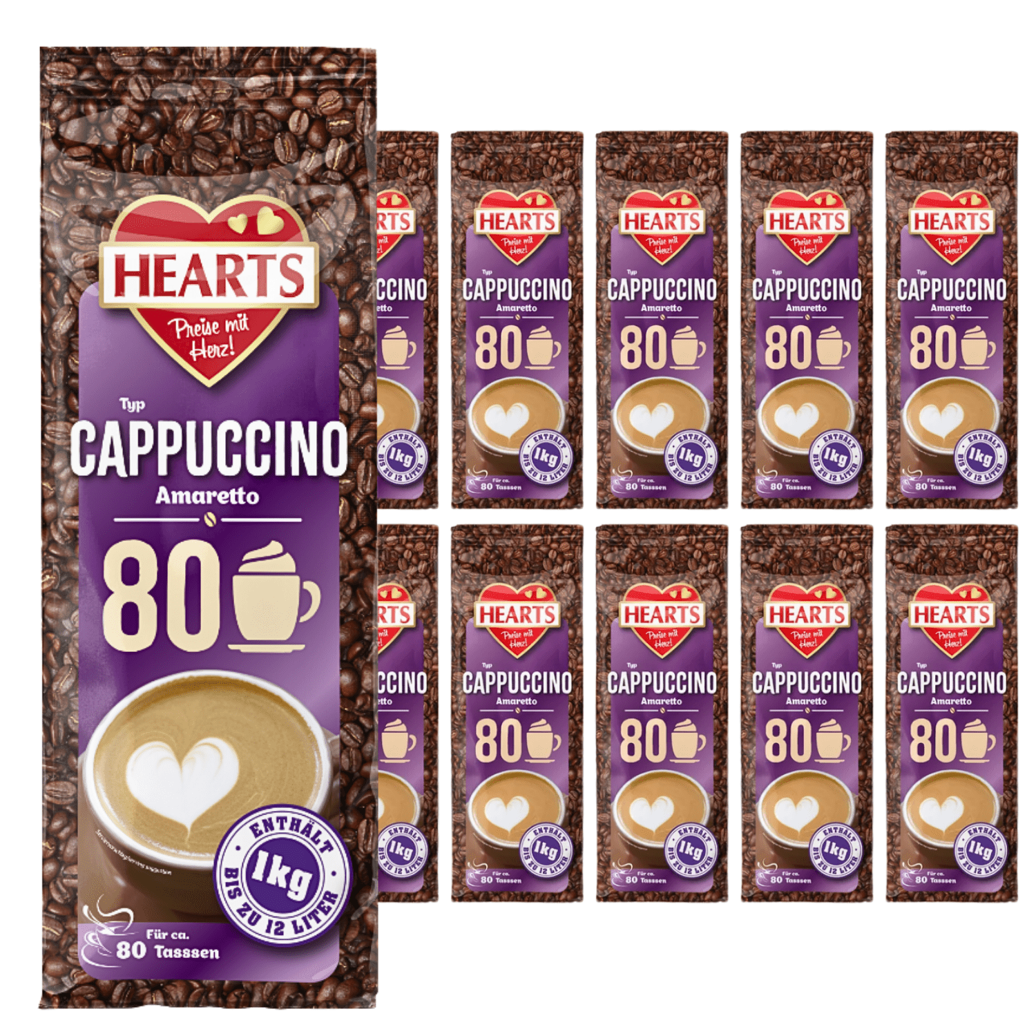Hearts Cappuccino Amaretto 1kg - Advantage Pack