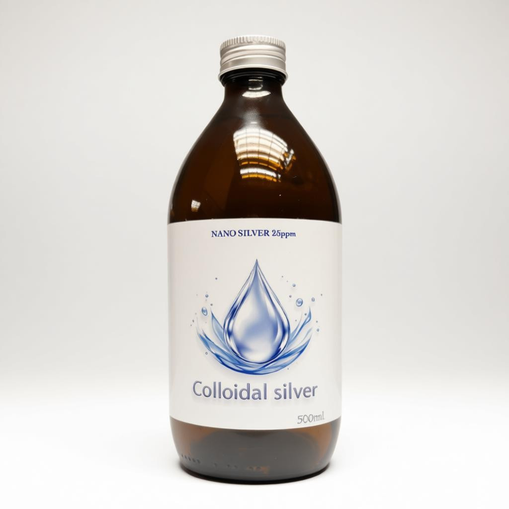 TEMU Silver 500ml Glass Bottle 25 Ppm Ag25 Liquid Spray Silver