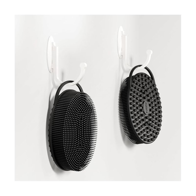 TEMU 2pcs Silicone Body Scrubber Shower Bath Body Brush With Hang Loop [silicone Bath Brushes] Double-sided Exfoliating & Massaging Body Scrubber