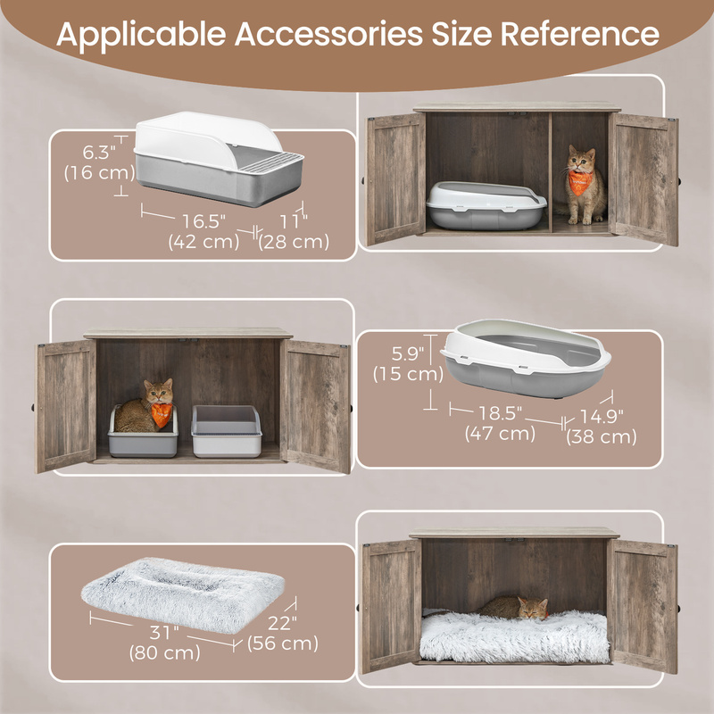 Cat Litter Box Enclosure with Removable Divider