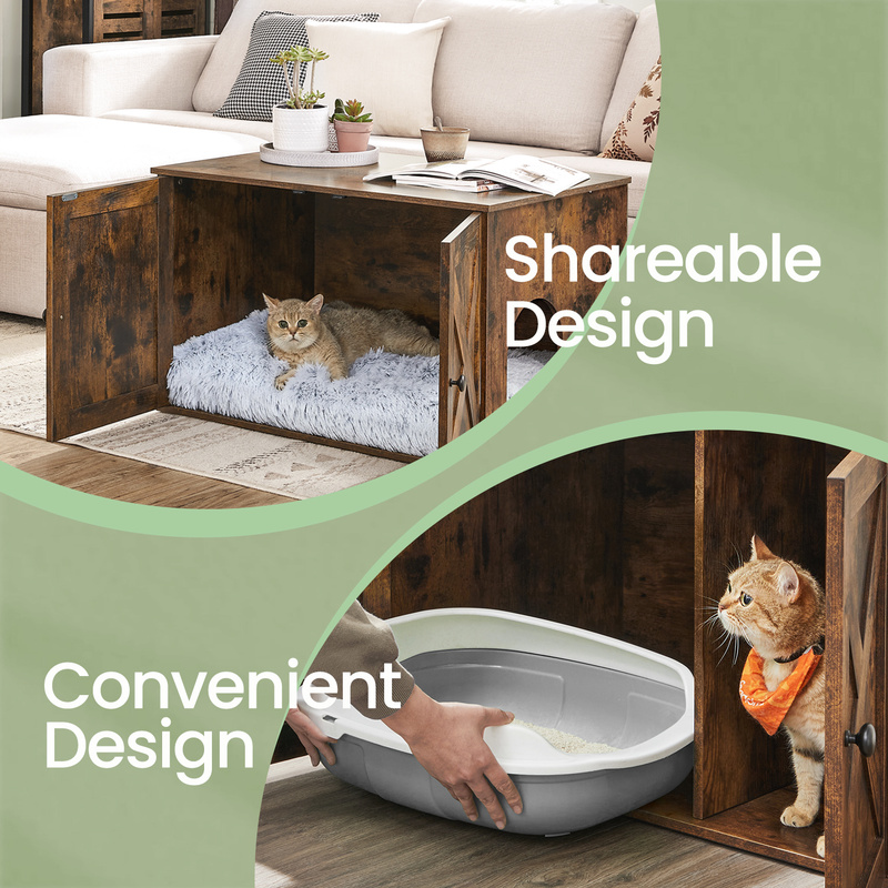 Cat Litter Box Enclosure with Removable Divider