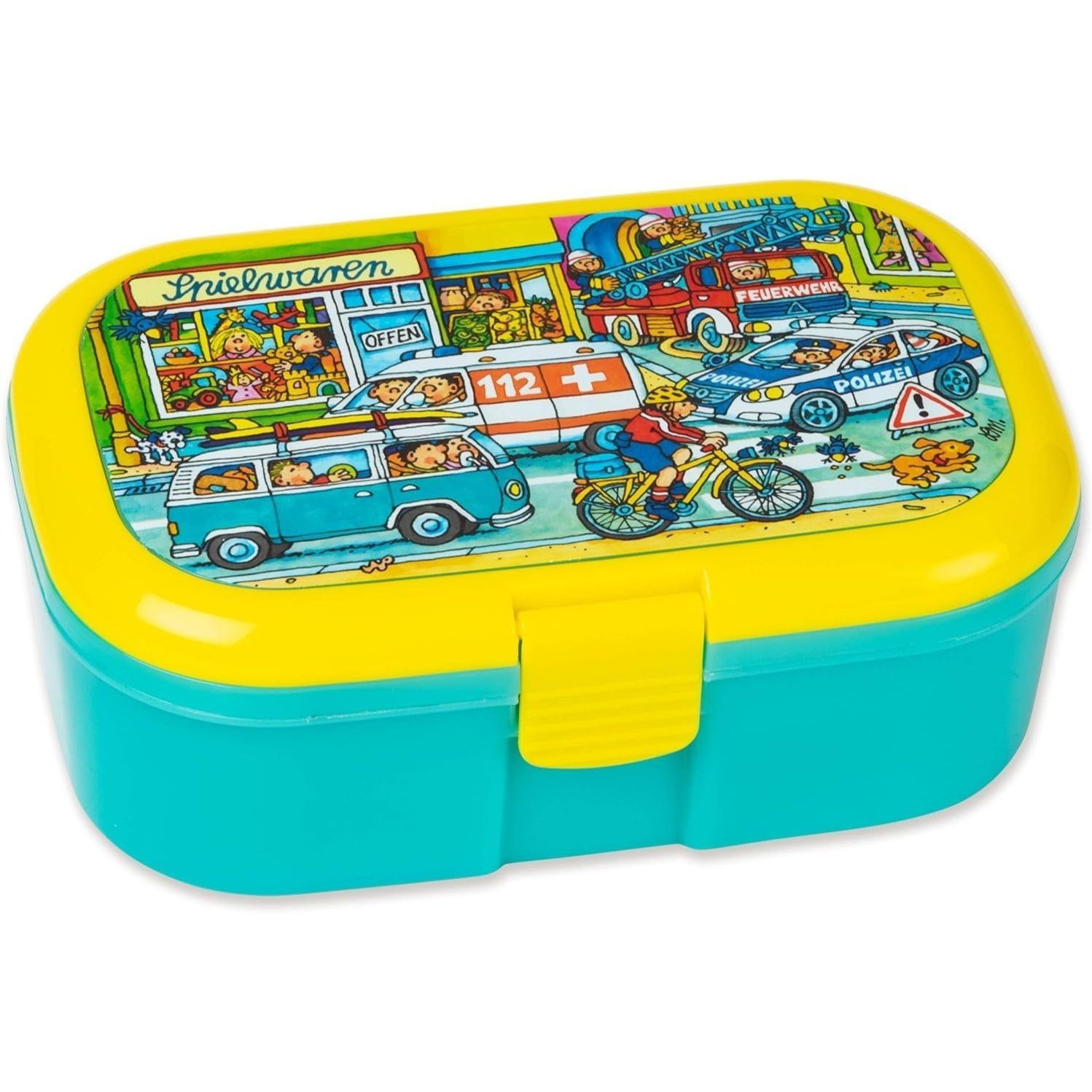 Image of Lunchbox * Vehicles & Cars * With Busy Picture Theme For Kids | Lunch Box With Removable Fruit & Vegetable Compartment For School Children