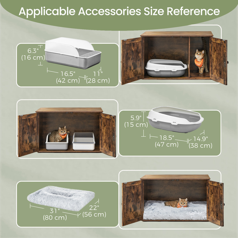 Cat Litter Box Enclosure with Removable Divider